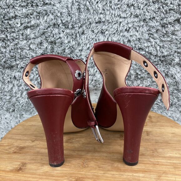 Coach Edison Merlot Heels Open Toe Mules Women's 10 B G2503 - Picture 4 of 12